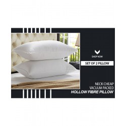 Set Of 2 White Hollow Fibre Vacuum Pillow